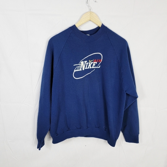 Women's Medium Vintage Nike Blue Sweatshirt - Picture 1 of 5
